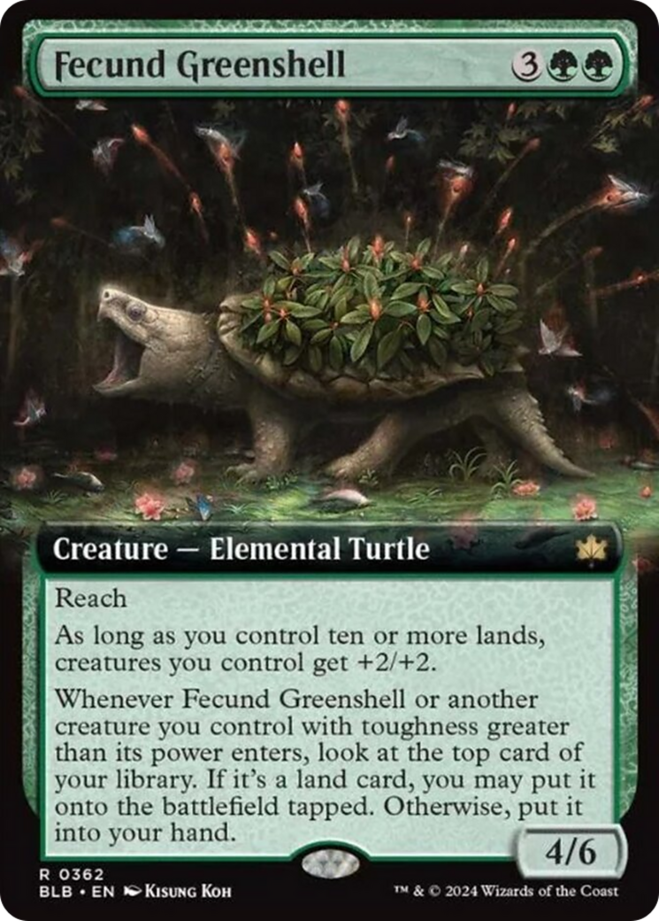 Fecund Greenshell (Extended Art) [Bloomburrow] | PLUS EV GAMES 