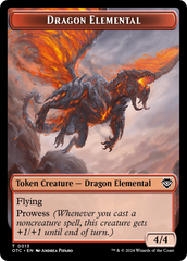 Dragon Elemental // Treasure Double-Sided Token [Outlaws of Thunder Junction Commander Tokens] | PLUS EV GAMES 