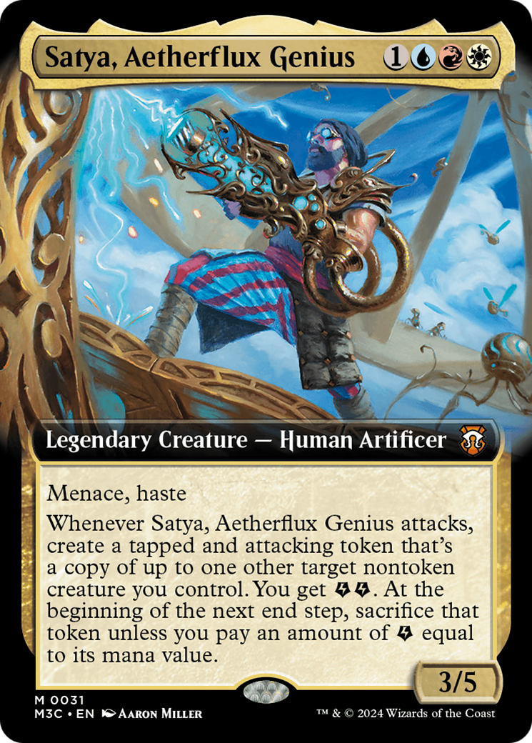 Satya, Aetherflux Genius (Extended Art) [Modern Horizons 3 Commander] | PLUS EV GAMES 