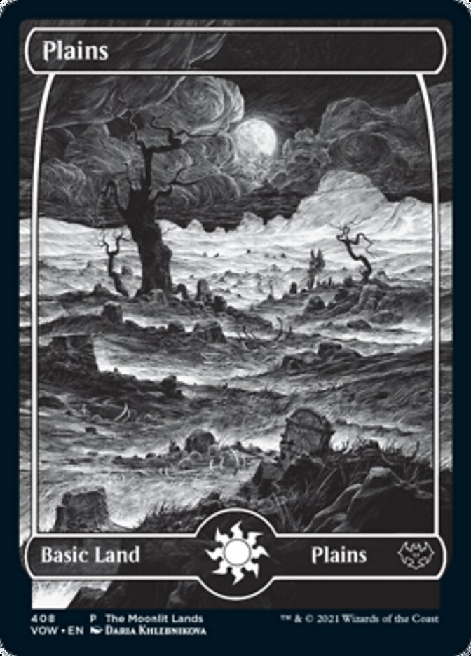 Plains (The Moonlit Lands) (Foil Etched) [Innistrad: Crimson Vow Promos] | PLUS EV GAMES 