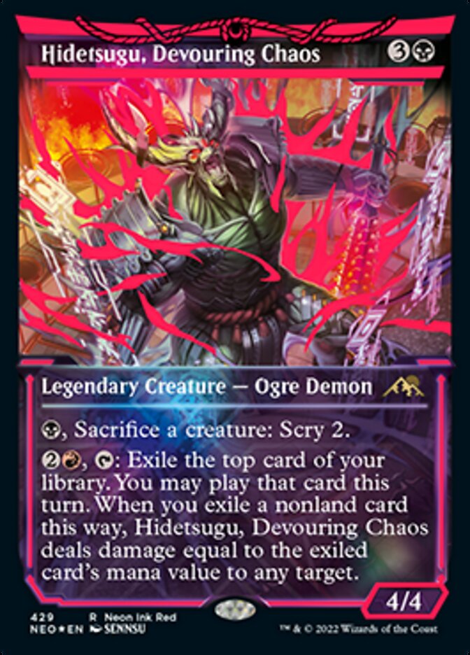 Hidetsugu, Devouring Chaos (Neon Ink Red) [Kamigawa: Neon Dynasty] | PLUS EV GAMES 