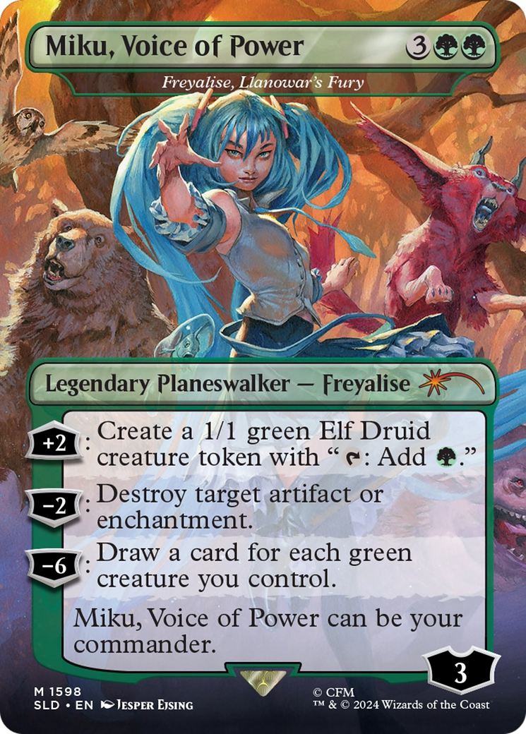 Miku, Voice of Power - Freyalise, Llanowar's Fury [Secret Lair Drop Series] | PLUS EV GAMES 