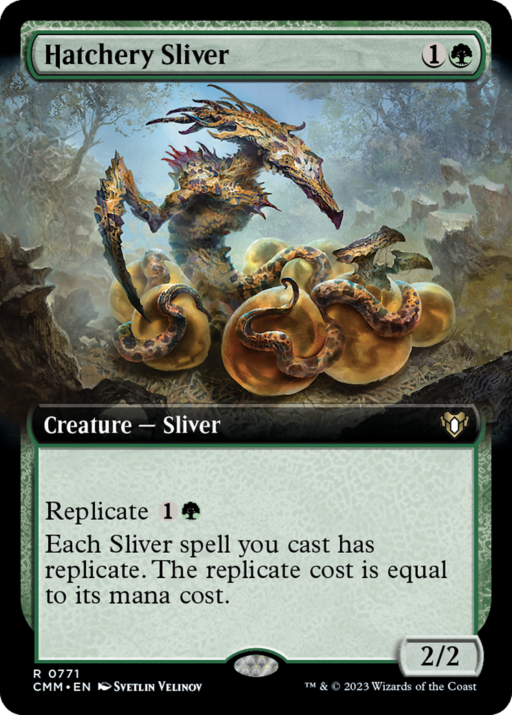 Hatchery Sliver (Extended Art) [Commander Masters] | PLUS EV GAMES 