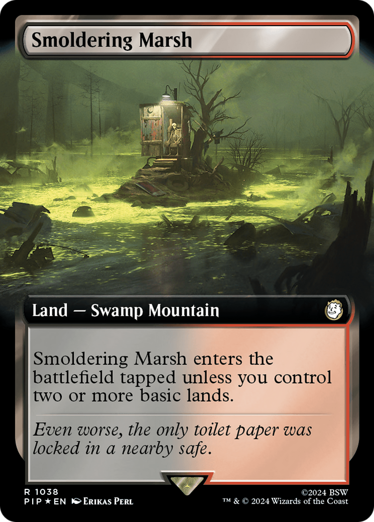 Smoldering Marsh (Extended Art) (Surge Foil) [Fallout] | PLUS EV GAMES 