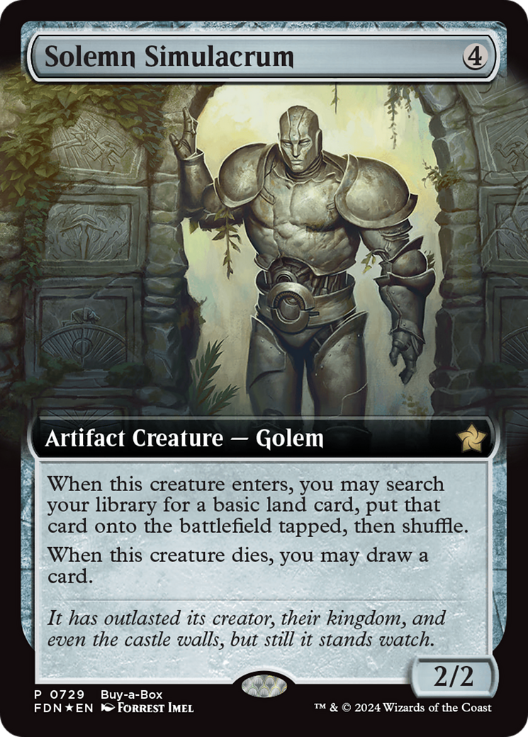 Solemn Simulacrum (Extended Art) (Buy-A-Box) [Foundations Promos] | PLUS EV GAMES 