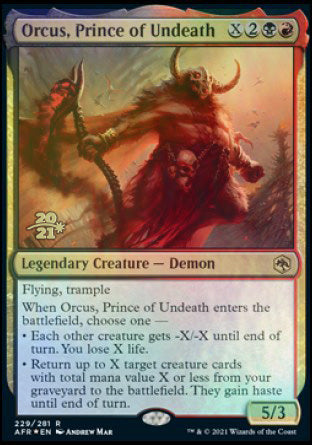 Orcus, Prince of Undeath [Dungeons & Dragons: Adventures in the Forgotten Realms Prerelease Promos] | PLUS EV GAMES 