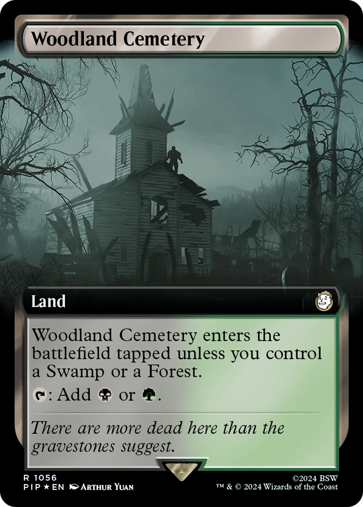 Woodland Cemetery (Extended Art) (Surge Foil) [Fallout] | PLUS EV GAMES 