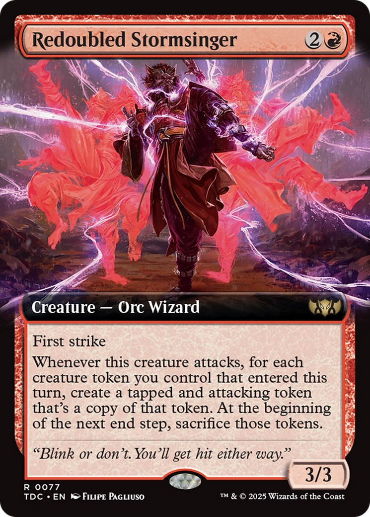 Redoubled Stormsinger (Extended Art) [Tarkir: Dragonstorm Commander] | PLUS EV GAMES 