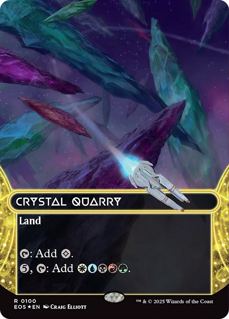 Crystal Quarry (0100) (Borderless) (Galaxy Foil) [Edge of Eternities: Stellar Sights] | PLUS EV GAMES 
