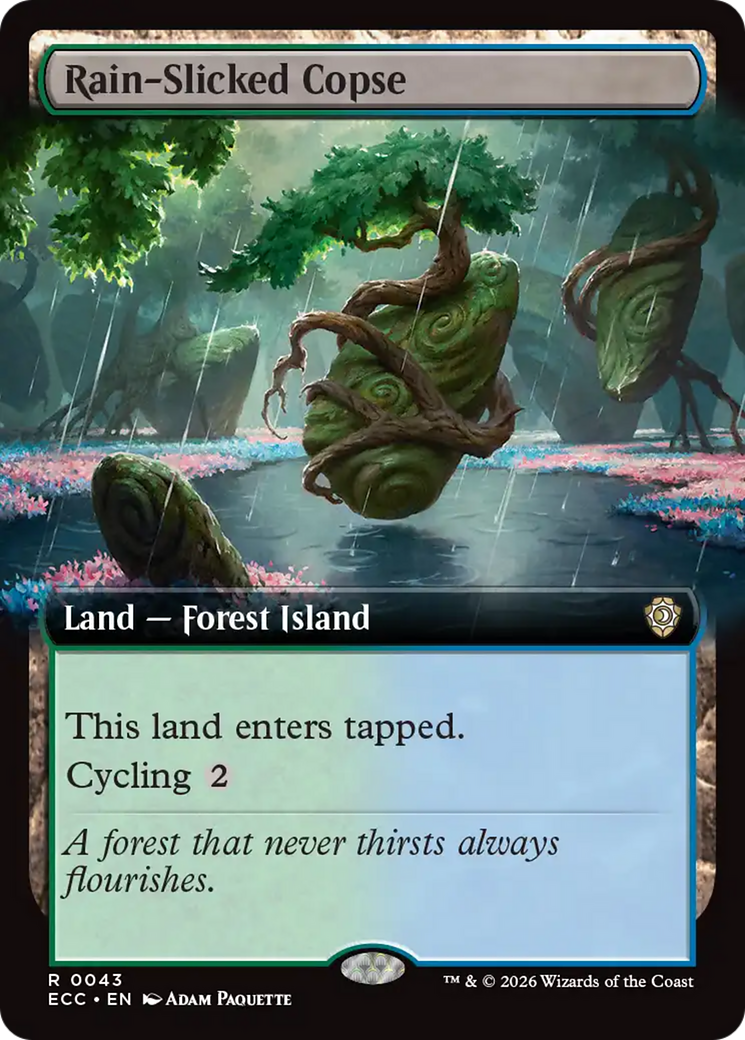 Rain-Slicked Copse (Extended Art) [Lorwyn Eclipsed Commander] | PLUS EV GAMES 