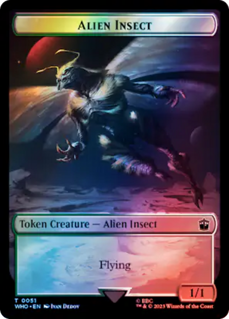 Soldier // Alien Insect Double-Sided Token (Surge Foil) [Doctor Who Tokens] | PLUS EV GAMES 