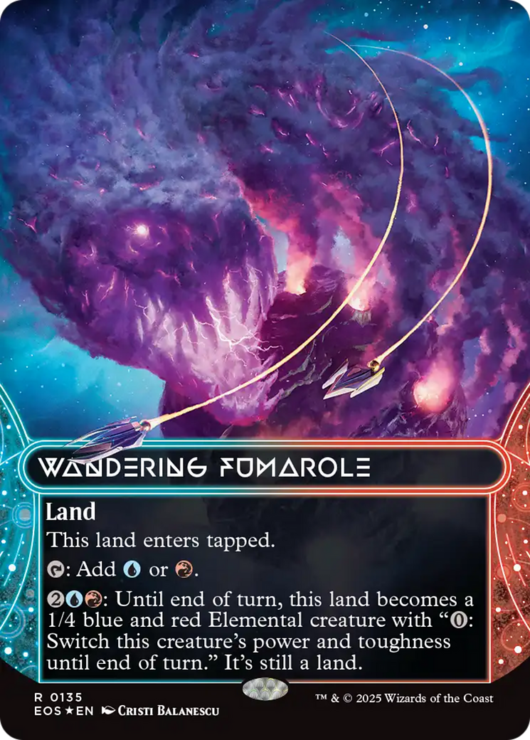 Wandering Fumarole (0135) (Borderless) (Galaxy Foil) [Edge of Eternities: Stellar Sights] | PLUS EV GAMES 