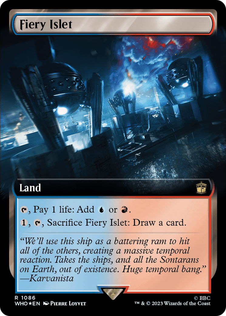 Fiery Islet (Extended Art) (Surge Foil) [Doctor Who] | PLUS EV GAMES 