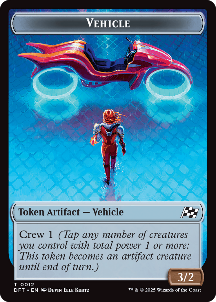 Emblem - Chandra, Spark Hunter // Vehicle Double-Sided Token [Aetherdrift Tokens] | PLUS EV GAMES 