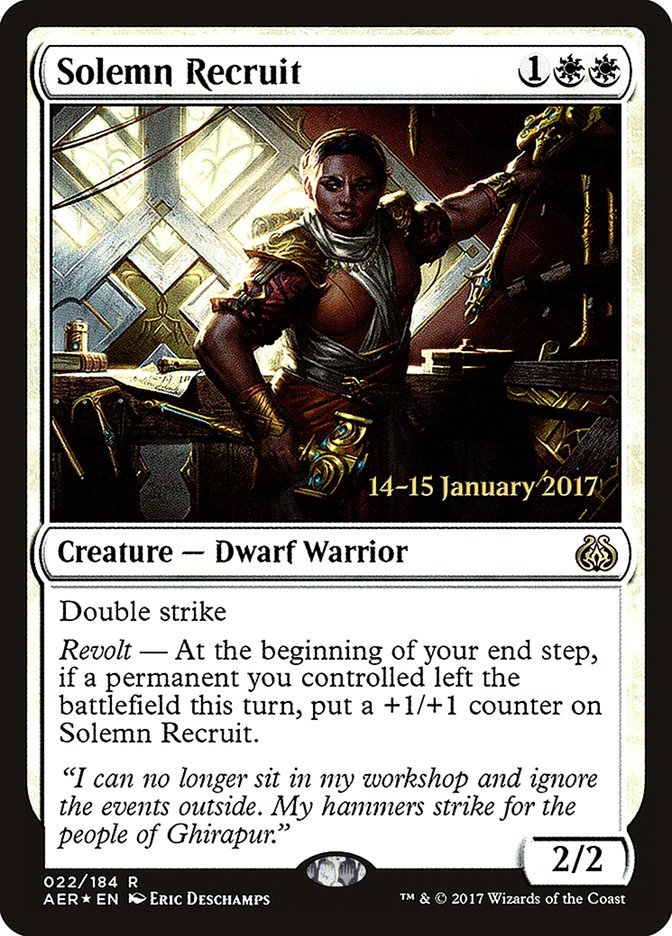 Solemn Recruit [Aether Revolt Prerelease Promos] | PLUS EV GAMES 