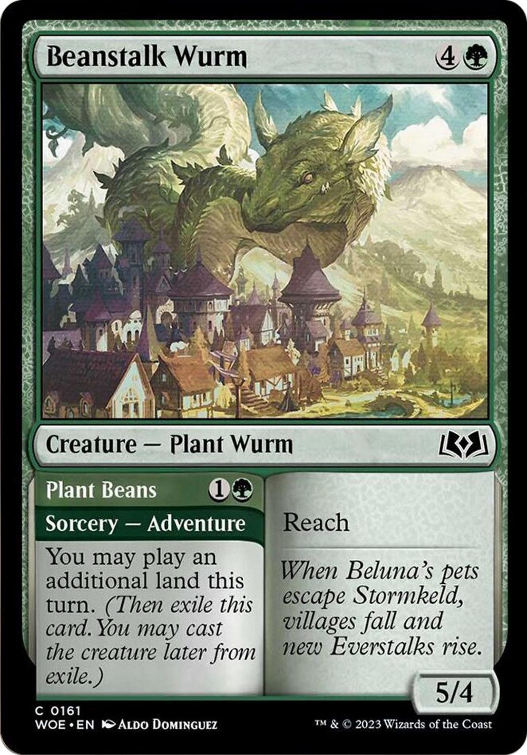 Beanstalk Wurm // Plant Beans [Wilds of Eldraine] | PLUS EV GAMES 