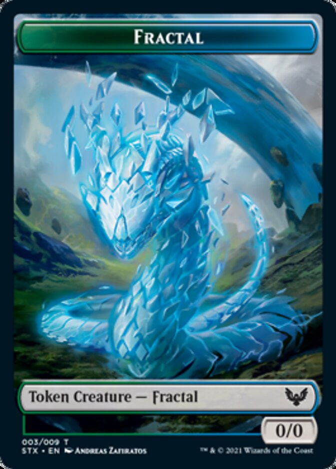 Elemental // Fractal Double-Sided Token [Strixhaven: School of Mages Tokens] | PLUS EV GAMES 