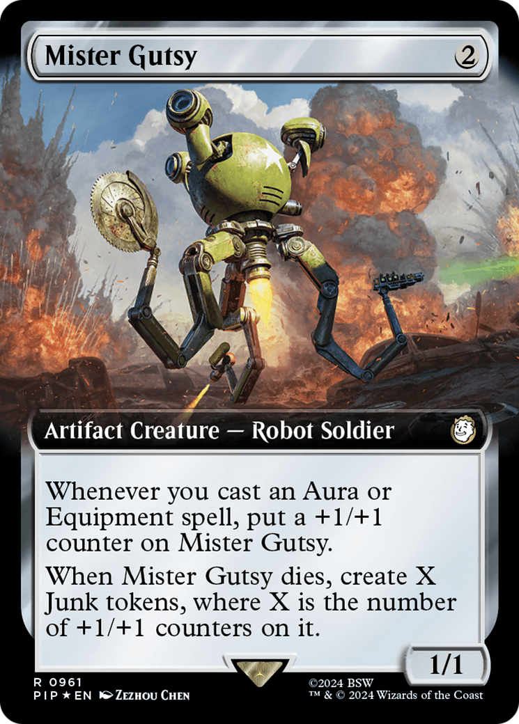 Mister Gutsy (Extended Art) (Surge Foil) [Fallout] | PLUS EV GAMES 