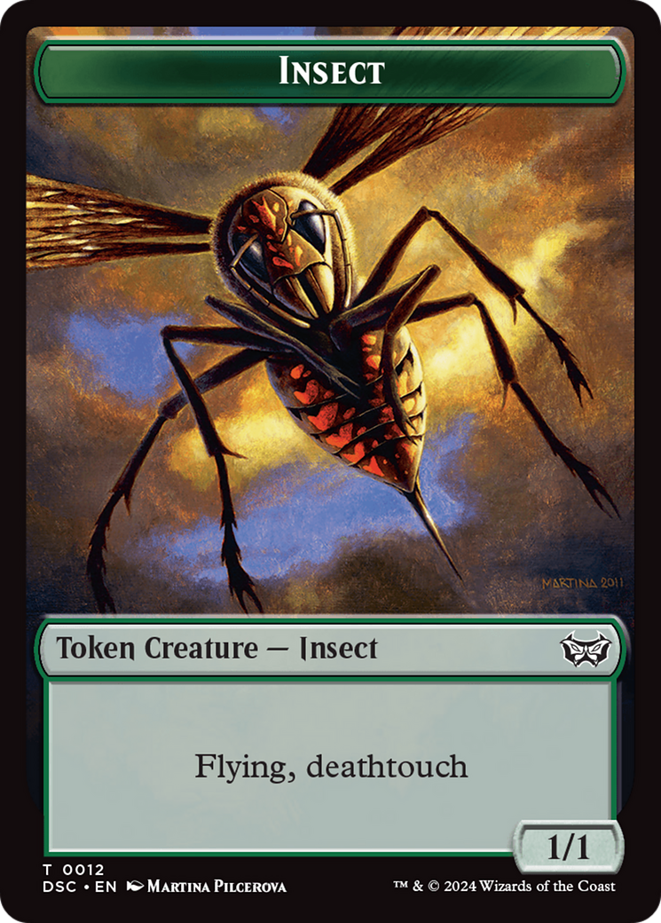 Insect (0012) // Spider Double-Sided Token [Duskmourn: House of Horror Commander Tokens] | PLUS EV GAMES 