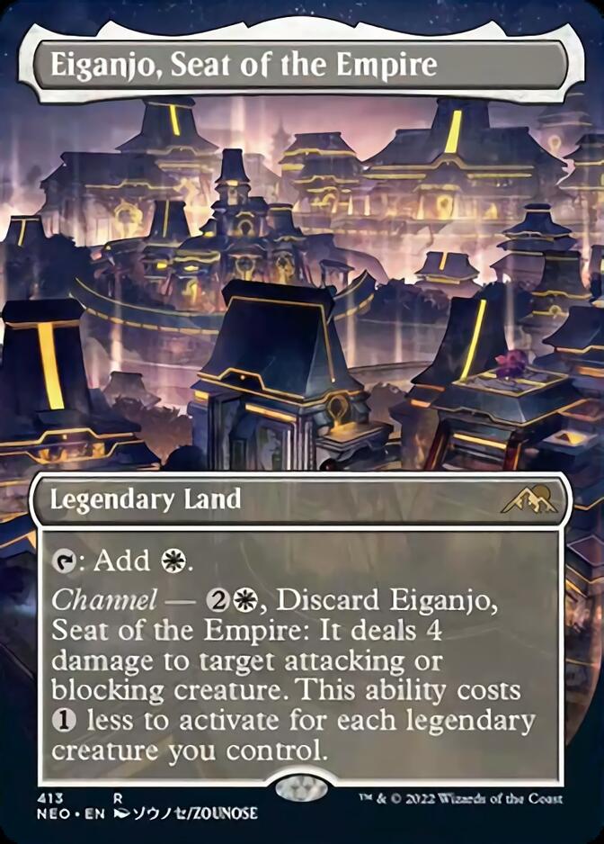 Eiganjo, Seat of the Empire (Borderless Alternate Art) [Kamigawa: Neon Dynasty] | PLUS EV GAMES 