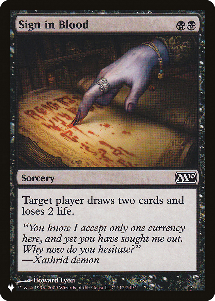 Sign in Blood (M10) [The List Reprints] | PLUS EV GAMES 