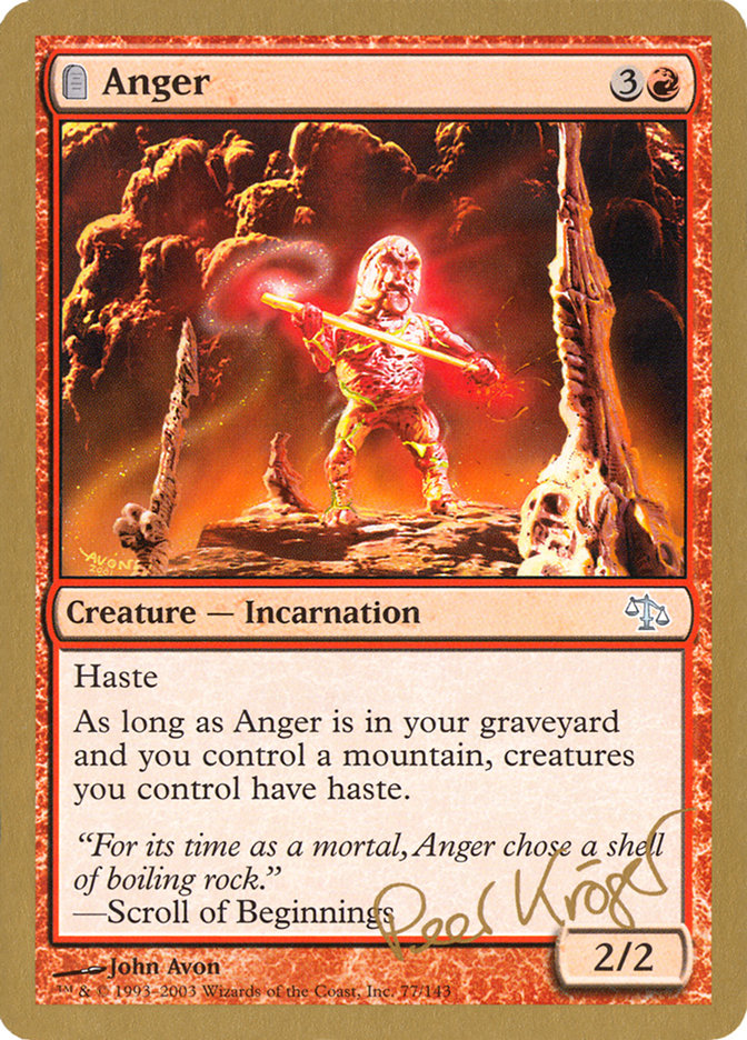 Anger (Peer Kroger) [World Championship Decks 2003] | PLUS EV GAMES 