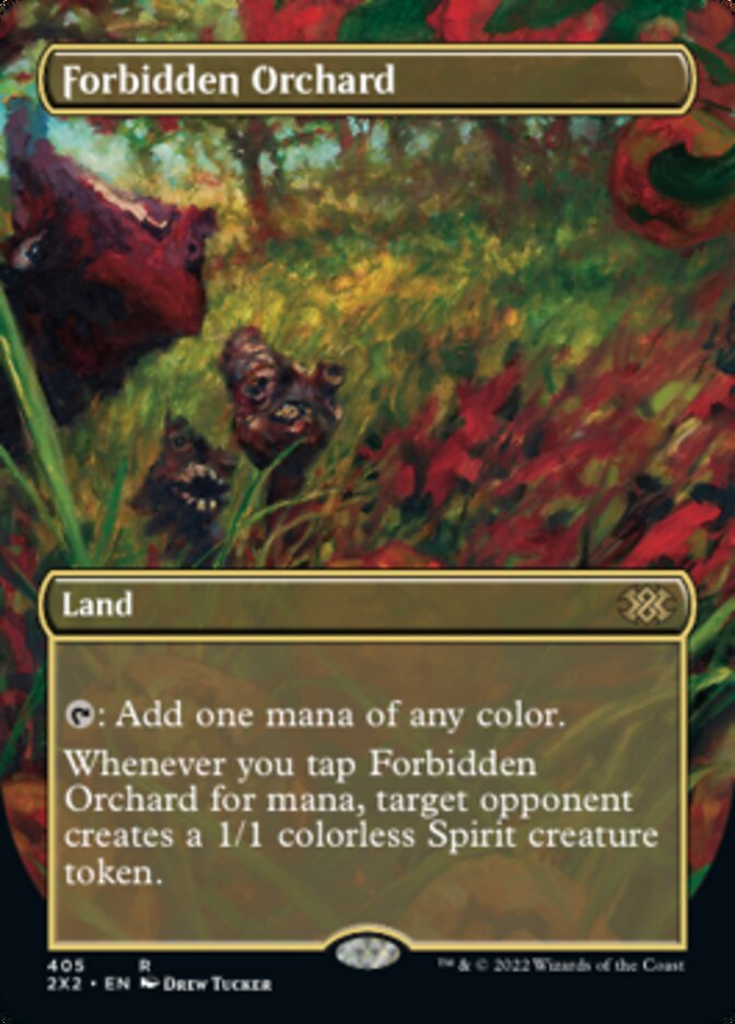 Forbidden Orchard (Borderless Alternate Art) [Double Masters 2022] | PLUS EV GAMES 