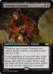 Demonic Covenant (Extended Art) [Duskmourn: House of Horror Commander] | PLUS EV GAMES 