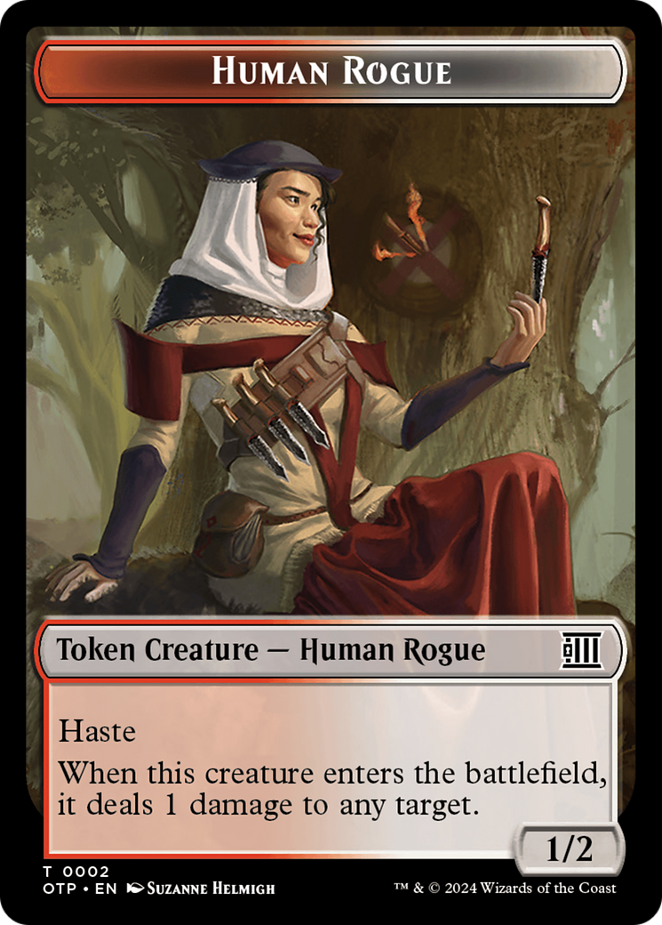 Human Rogue // Plot Double-Sided Token [Outlaws of Thunder Junction: Breaking News Tokens] | PLUS EV GAMES 