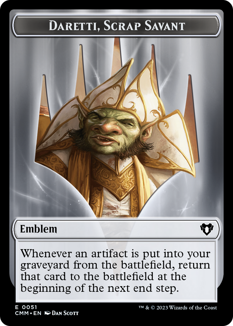 Daretti, Scrap Savant Emblem [Commander Masters Tokens] | PLUS EV GAMES 