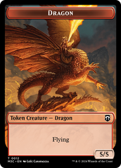 Dragon (Ripple Foil) // Treasure Double-Sided Token [Modern Horizons 3 Commander Tokens] | PLUS EV GAMES 