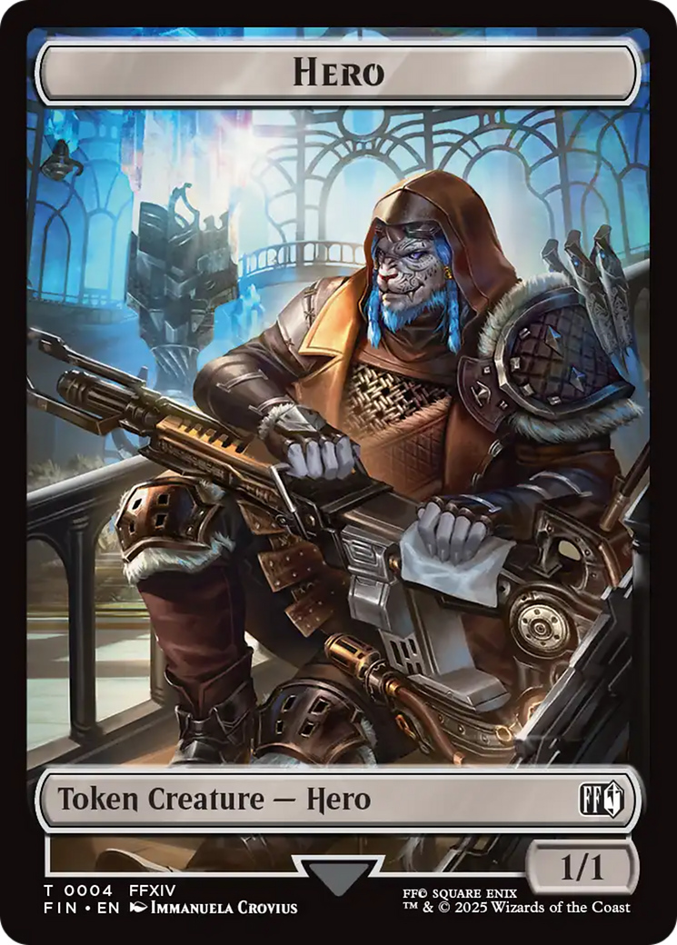 Bird // Hero (0004) Double Sided Token [FINAL FANTASY Commander Tokens] | PLUS EV GAMES 