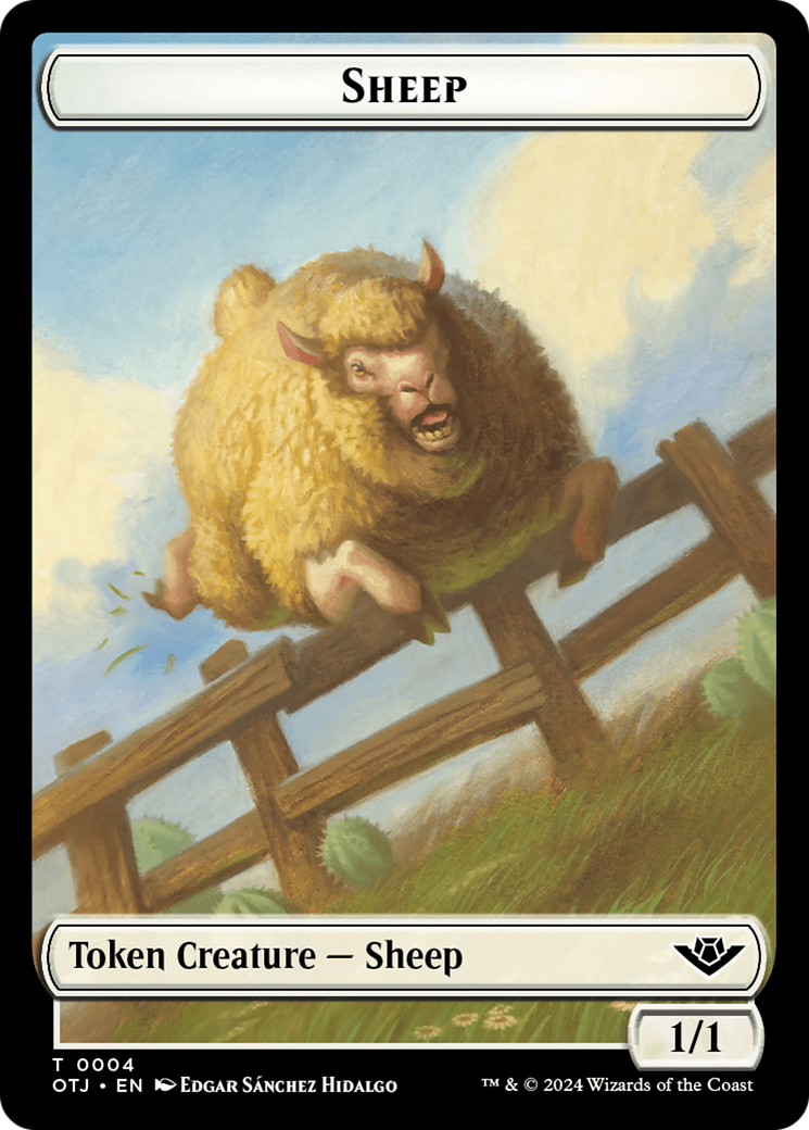 Mercenary // Sheep Double-Sided Token [Outlaws of Thunder Junction Tokens] | PLUS EV GAMES 