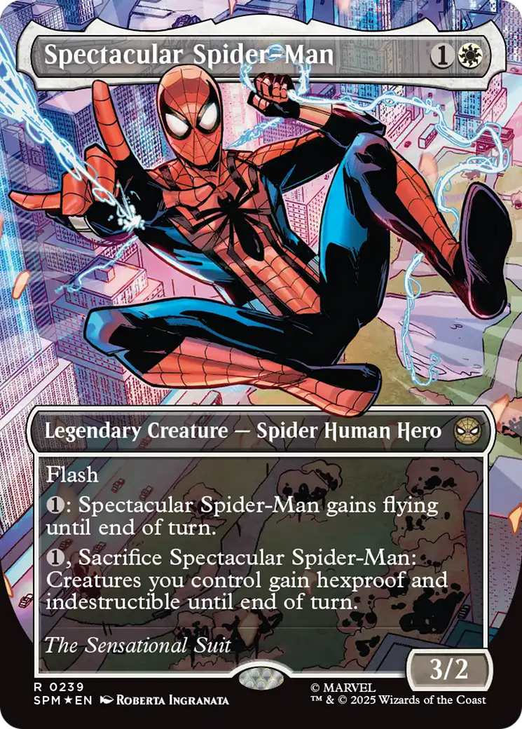 Spectacular Spider-Man (0239) (Borderless) (Textured Foil) [Marvel's Spider-Man] | PLUS EV GAMES 