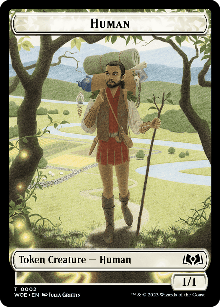 Human // Food (0012) Double-Sided Token [Wilds of Eldraine Tokens] | PLUS EV GAMES 