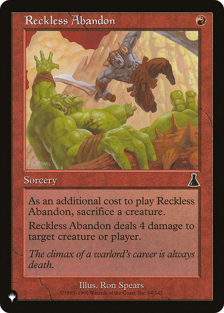 Reckless Abandon [The List Reprints] | PLUS EV GAMES 