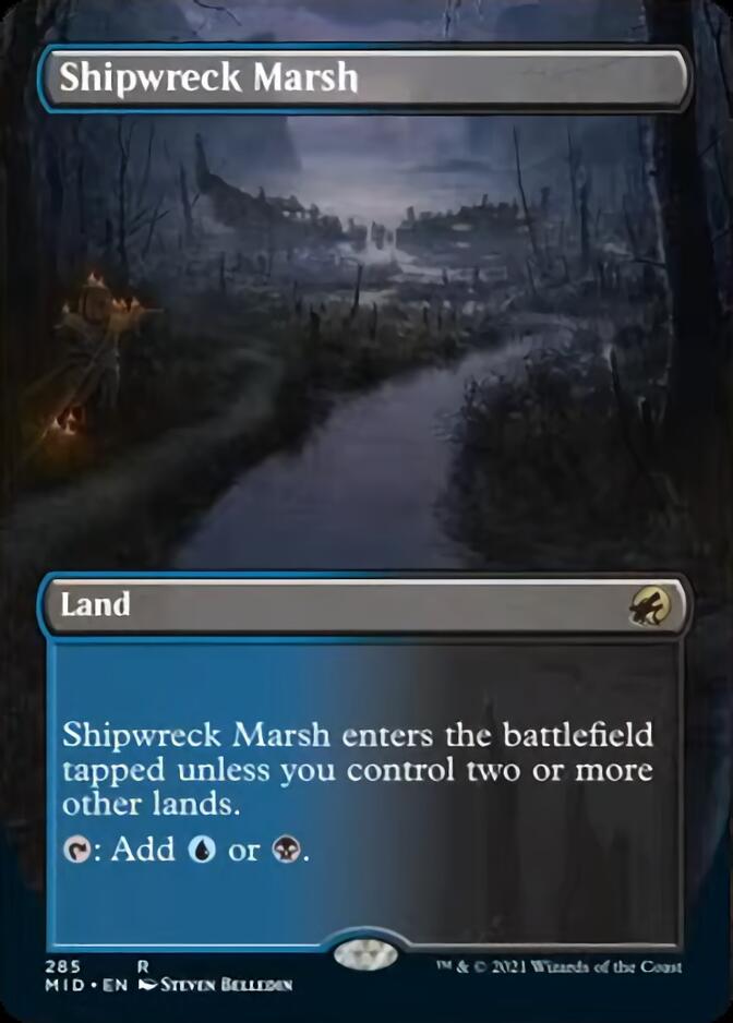 Shipwreck Marsh (Borderless Alternate Art) [Innistrad: Midnight Hunt] | PLUS EV GAMES 
