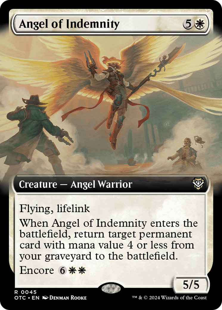 Angel of Indemnity (Extended Art) [Outlaws of Thunder Junction Commander] | PLUS EV GAMES 