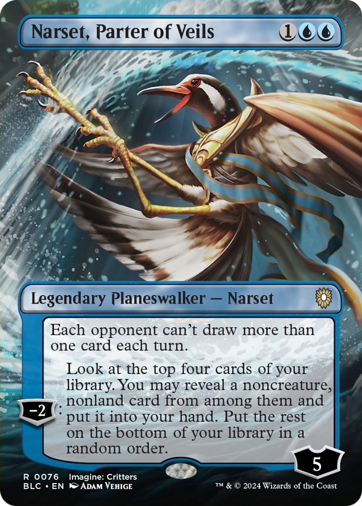 Narset, Parter of Veils (Borderless) [Bloomburrow Commander] | PLUS EV GAMES 