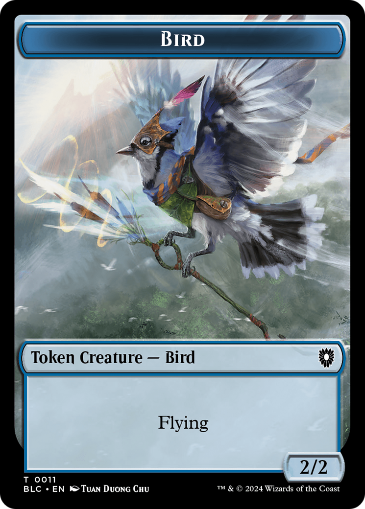 Bird (011) // Shark Double-Sided Token [Bloomburrow Commander Tokens] | PLUS EV GAMES 