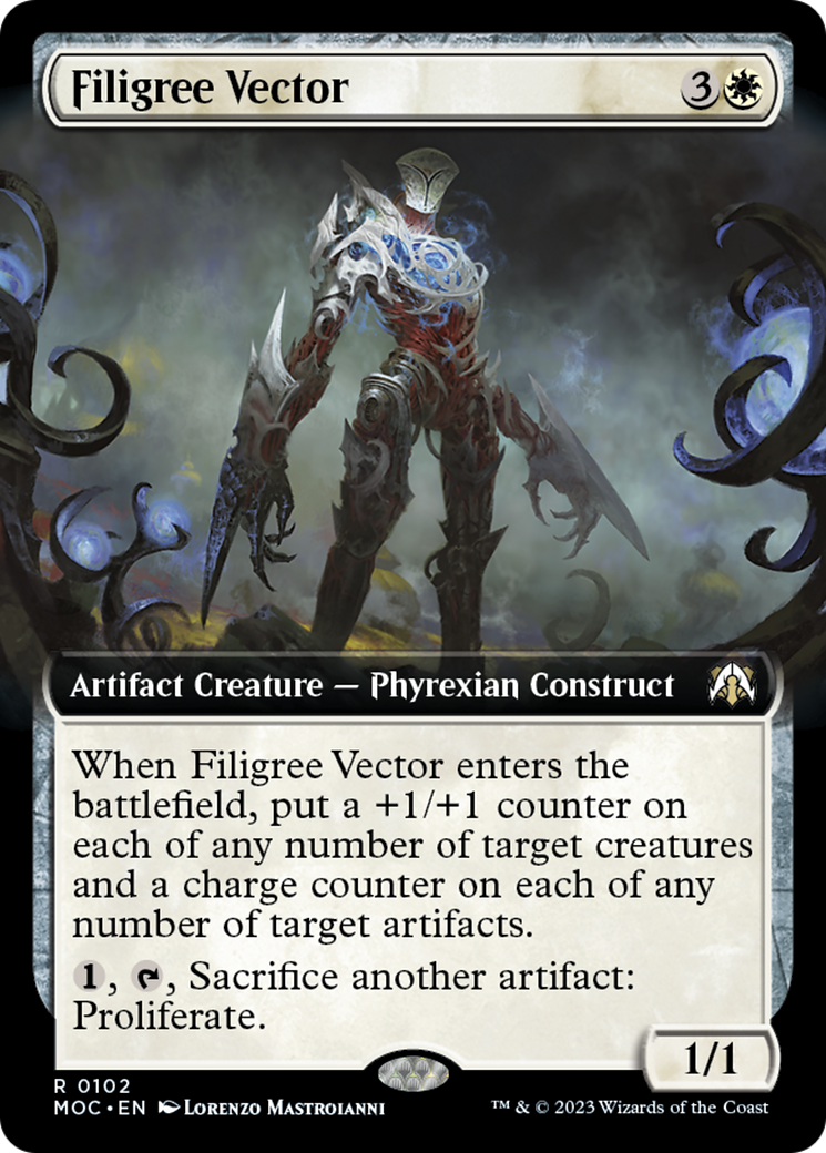 Filigree Vector (Extended Art) [March of the Machine Commander] | PLUS EV GAMES 