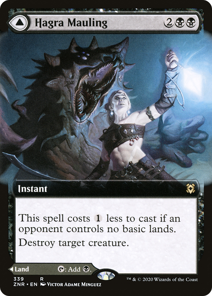 Hagra Mauling // Hagra Broodpit (Extended) [Zendikar Rising Extended Art]