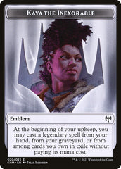 Human Warrior // Kaya, the Inexorable Emblem Double-Sided Token [Kaldheim Tokens] | PLUS EV GAMES 