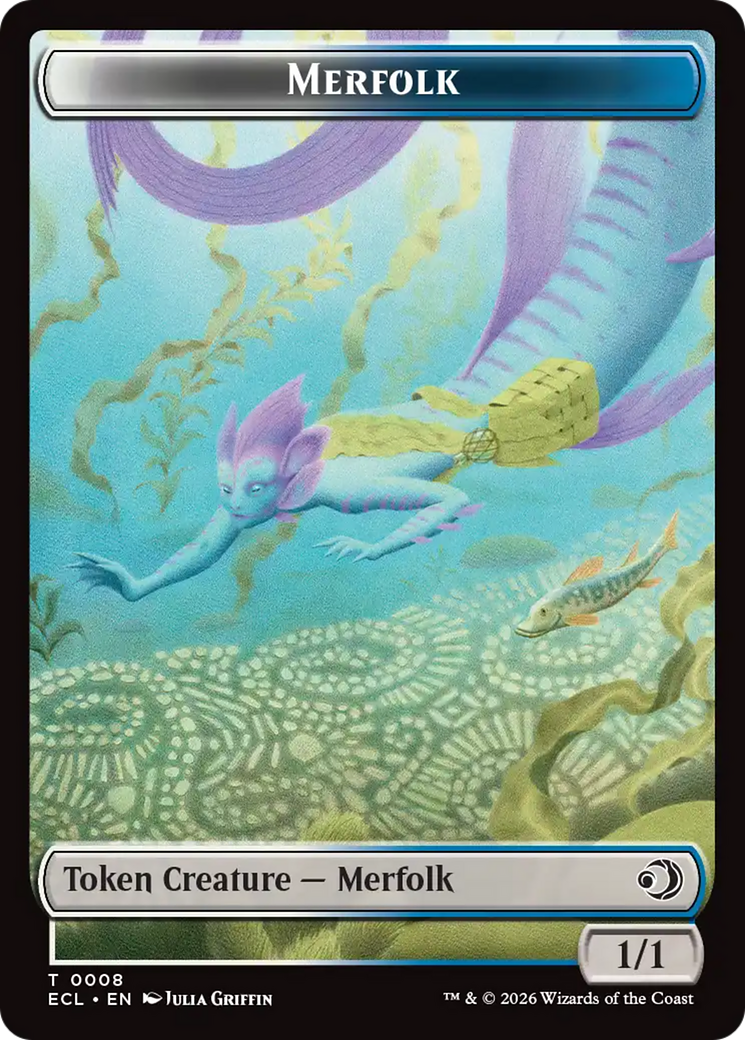 Merfolk // Worm Double-Sided Token [Lorwyn Eclipsed Tokens] | PLUS EV GAMES 