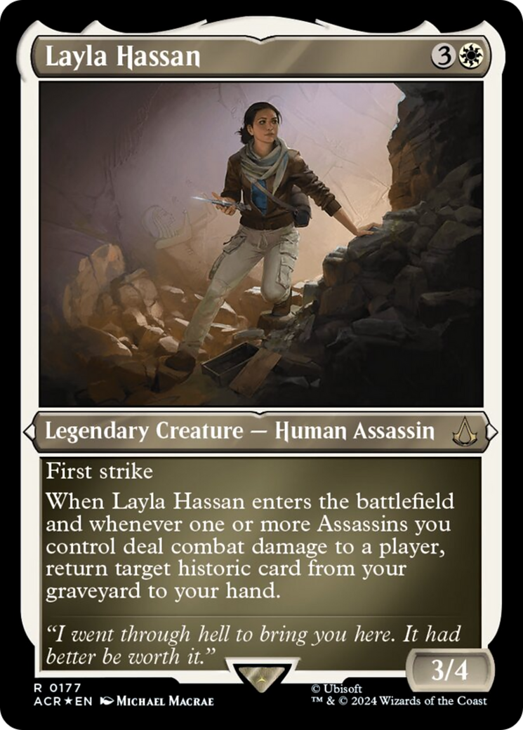 Layla Hassan (Foil Etched) [Assassin's Creed] | PLUS EV GAMES 