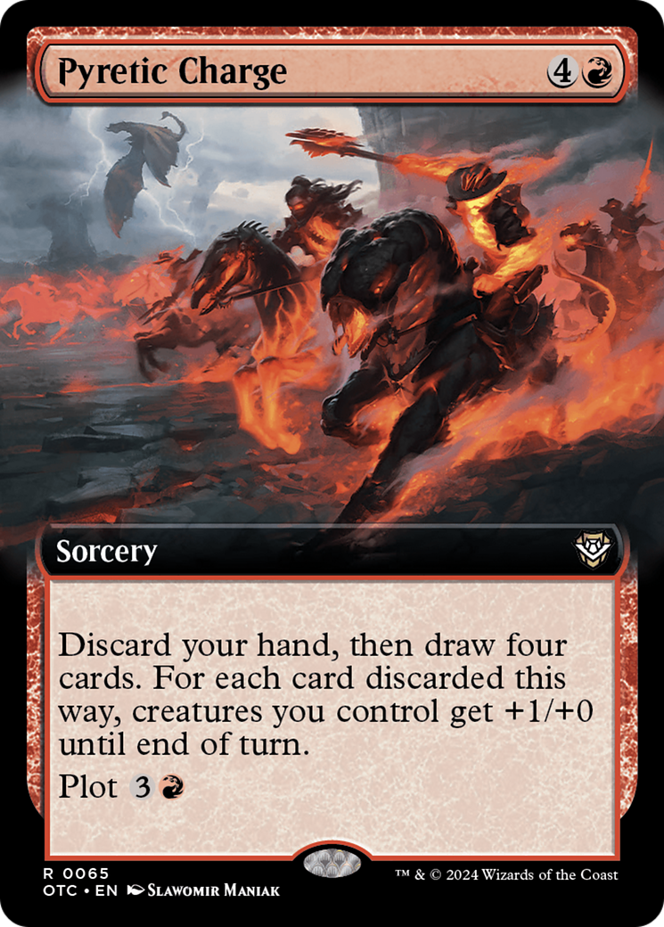 Pyretic Charge (Extended Art) [Outlaws of Thunder Junction Commander] | PLUS EV GAMES 