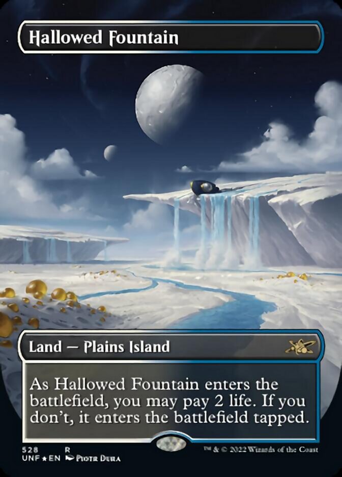 Hallowed Fountain (Borderless) (Galaxy Foil) [Unfinity] | PLUS EV GAMES 