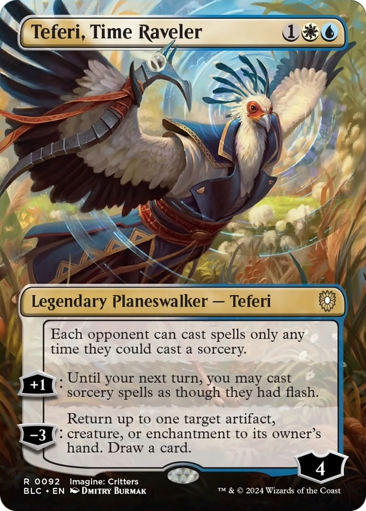 Teferi, Time Raveler (Borderless) [Bloomburrow Commander] | PLUS EV GAMES 