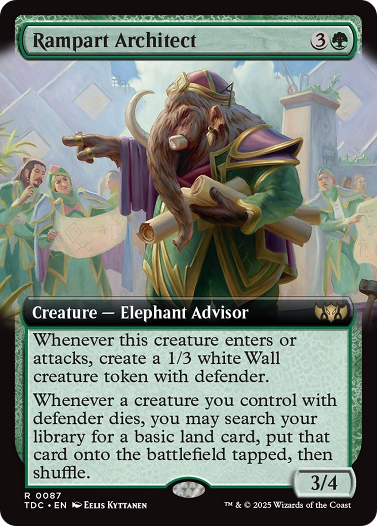 Rampart Architect (Extended Art) [Tarkir: Dragonstorm Commander] | PLUS EV GAMES 