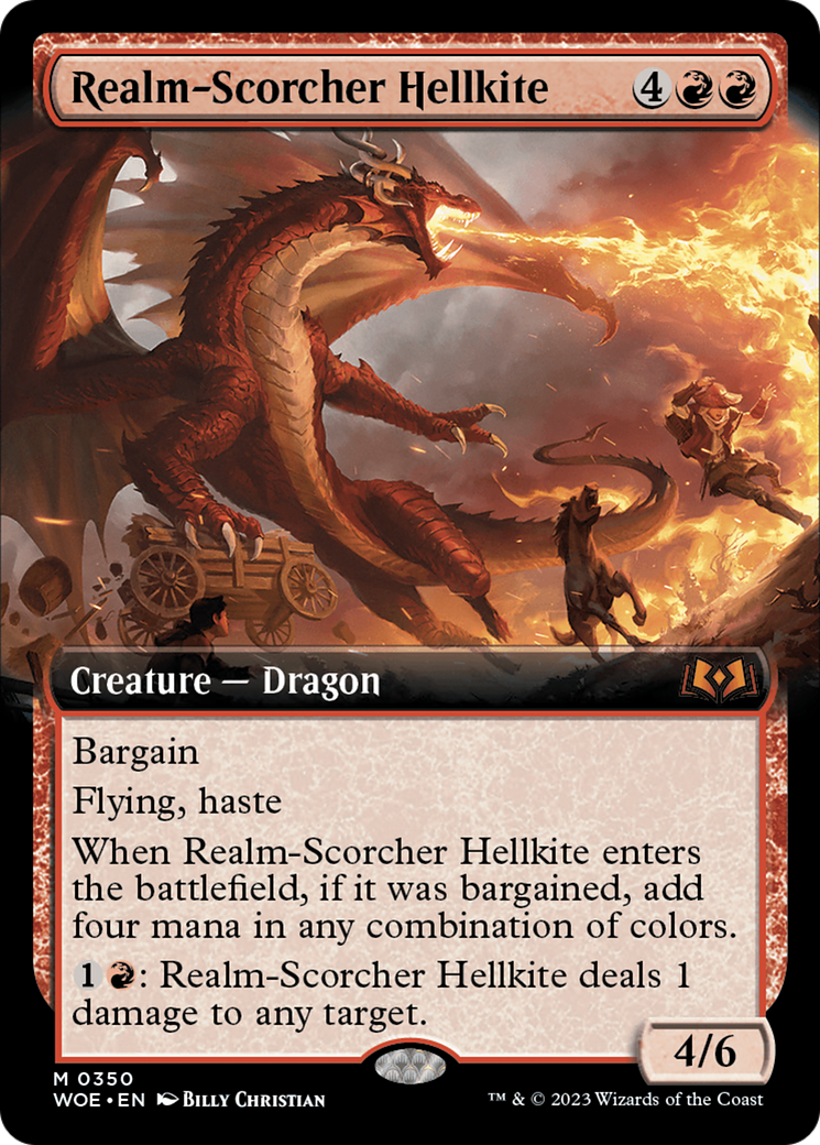 Realm-Scorcher Hellkite (Extended Art) [Wilds of Eldraine] | PLUS EV GAMES 